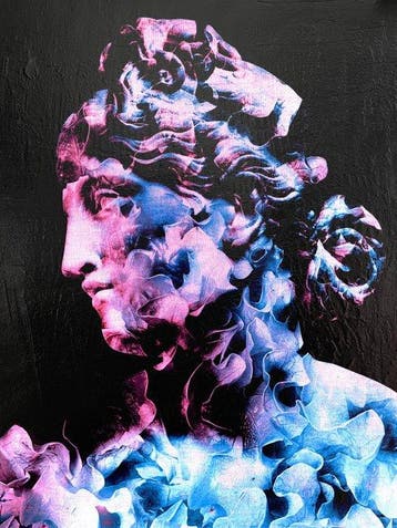 Dario Moschetta (1973) - Head 56B | Original Mixed Media