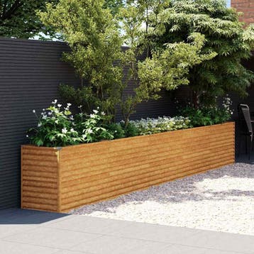 vidaXL Verhoogde tuinbak 482x50x69 cm cortenstaal, Verzenden, Minder dan 60 cm, Nieuw, Metaal