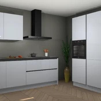 Witte hoogglans greeploze keuken Barcelona 21544, Huis en Inrichting, Keuken | Complete keukens, Verzenden, Nieuw