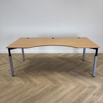Wingbureau 200x100/80 cm, beuken - grijs, Huis en Inrichting, Bureaus, Ophalen of Verzenden, Gebruikt