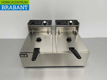 HCB RVS Dubbele Friteuse Frituur 2 x 6 liter 230V Horeca, Ophalen of Verzenden, Nieuw in verpakking
