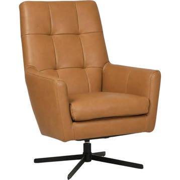 Leren draaifauteuil Central - Granada Sahara (cognac), Huis en Inrichting, Fauteuils, Nieuw, Ophalen of Verzenden, 75 tot 100 cm