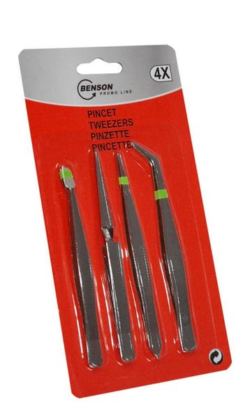 Set pincetten (4 stuks) voor nauwkeurig werk, Ophalen of Verzenden, Nieuw