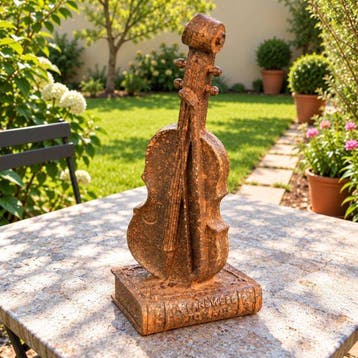 Beeldje - Violin on book sculpture Decorative Ornament -