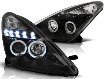Koplampen Toyota Celica T230 99-05 Angel eye LED Zwart, Ophalen of Verzenden, Nieuw