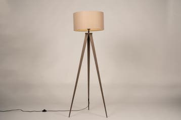 Rietveld Vloerlampen - Bruin, Taupe - Stof, Metaal, Huis en Inrichting, Verzenden, Nieuw