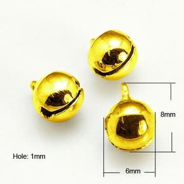 15 x belletjes goudkleurig 8 x 6mm (Bedels), Hobby en Vrije tijd, Ophalen of Verzenden, Nieuw, Kraal