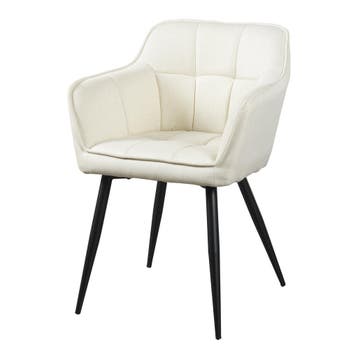 Eetkamerstoel Birmingham kuipstoel 81x57x53 cm beige en zwar, Huis en Inrichting, Verzenden, Nieuw
