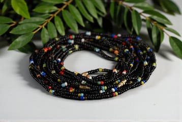 Waist Beads / Afrikaanse Heupketting - IDEN - Zwart (elastis, Sieraden, Tassen en Uiterlijk, Kettingen, Ophalen of Verzenden, Nieuw
