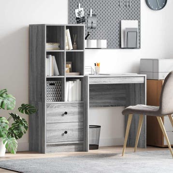 vidaXL Bureau Grijs Sonoma 115,5 x 40 x 127 cm 2 st, Verzenden, Nieuw