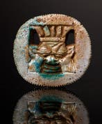 Oude Egypte, uiterst zeldzame bedel van God Bes - 4.2 cm