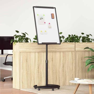 vidaXL Magnetisch whiteboard Zwart en Wit 62 x 62,5 x 197 cm, Verzenden, Nieuw in verpakking