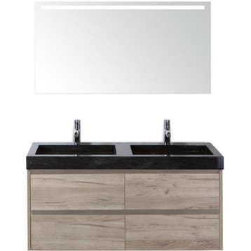 Dante Badmeubelset 120 cm - Craft Oak - Wastafel Hardsteen, Ophalen of Verzenden, Nieuw