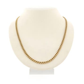 Gouden gourmetschakel ketting, Sieraden, Tassen en Uiterlijk, Kettingen, Ophalen of Verzenden, Gebruikt, Goud, Goud