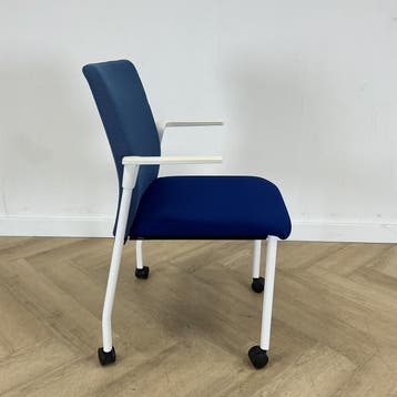 Forma 5 verrijdbare design stoel, blauw- wit, Ophalen of Verzenden, Gebruikt, Stof, Eén