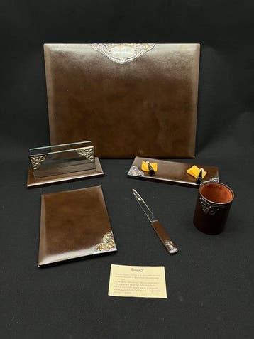 Munari - Bureauset - Leder, Zilver