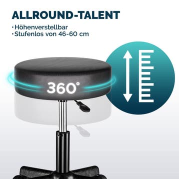 Rolkruk kunstleer Zwart 360° draaibaar (Kantoor inrichting), Verzenden, Nieuw in verpakking