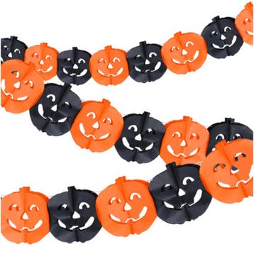 Ruhhy Halloween slinger 3 meter met oranje en zwarte pomp..., Ophalen of Verzenden, Nieuw