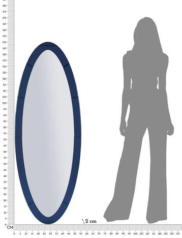 OSLO BLAUWE WANDSPIEGEL CM 55X2X150 ( BINNENSPIEGEL AFMETING, Huis en Inrichting, Woonaccessoires | Spiegels, Ophalen of Verzenden