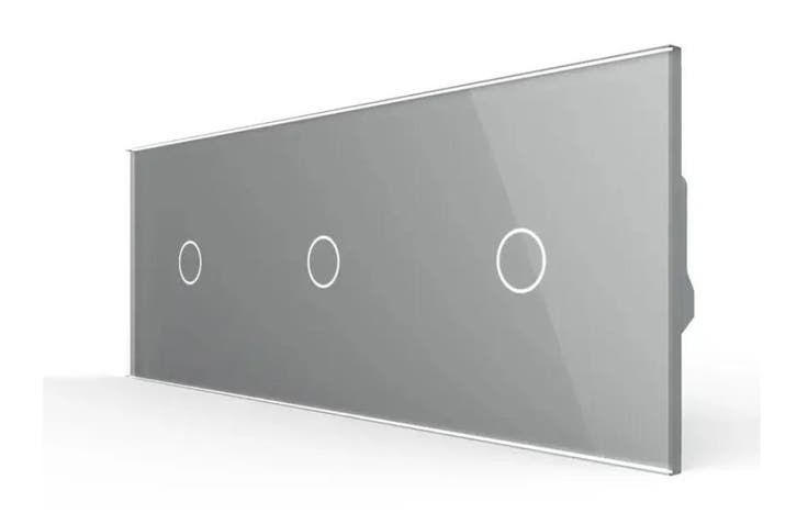 Livolo Touch Lichtknop 1+1+1 | Grijs | Aan/Uit, Doe-het-zelf en Verbouw, Elektra en Kabels, Schakelaar, Nieuw, Ophalen of Verzenden