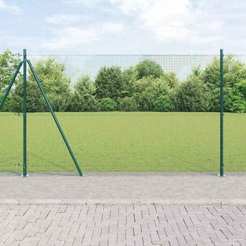 vidaXL gelast draadhek met betonnen voetstuk 25 x 1,4 m, Verzenden, Nieuw, IJzer