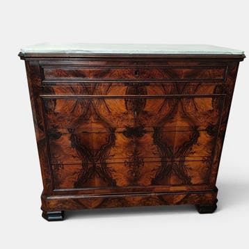 Commode - Wortelnotenhout, Antiek en Kunst