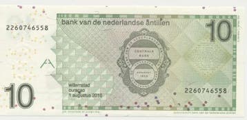 Nederlandse Antillen 10 gulden 2016 UNC, Postzegels en Munten, Bankbiljetten | Nederland, Ophalen of Verzenden, 10 gulden, Los biljet