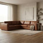Hoekbank Flow - 2,5 zits arm links + hoek + 3 zits arm, Nieuw, Leer, Ophalen of Verzenden, Rechte bank
