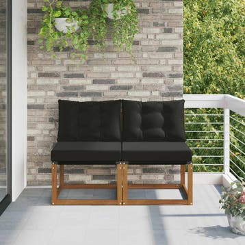 vidaXL 2 st Buitenzitmiddelsofa Massief acaciahout en, Verzenden, Nieuw, 2 zitplaatsen