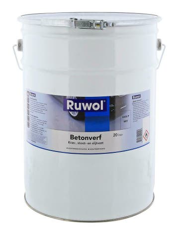Ruwol Betonverf Wit 20 ltr, Verzenden, Nieuw