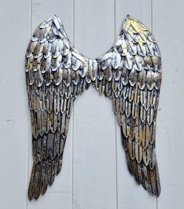 Decoratief ornament - Europa - Koppel metalen vleugels - 80