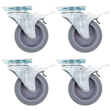 vidaXL Zwenkwielen met dubbele remmen 4 st 75 mm, Verzenden