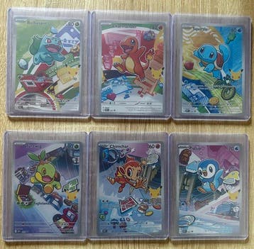 Pokémon - 6 Card - Bulbasaur, Charmander, Squirtle, Turtwig, Nieuw