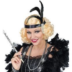 Pruik Roaring 20s met hoofdband, Verzenden, Nieuw