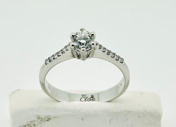 Verlovingsring - 18 karaat Witgoud - 0.40ct. tw. Diamant