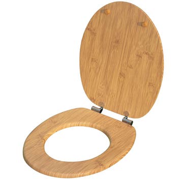 Wc-bril Sluitingsmechanisme MDF RVS Scharnieren Bamboe, Verzenden, Nieuw