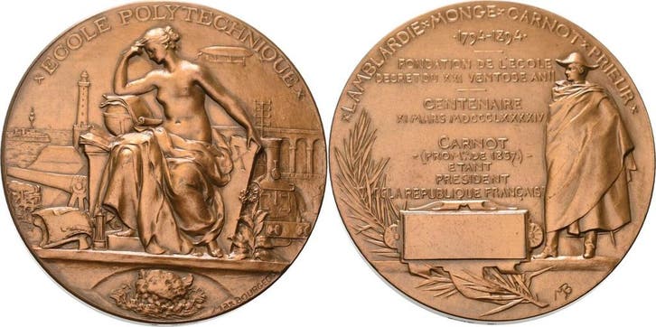 Brons medaille 1894 (1981) Akademien, Schulen, Universita..., Postzegels en Munten, Penningen en Medailles, Verzenden