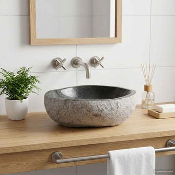 vidaXL Wasbak Ovaal Grijs (32-37) x (27-30) x 12 cm, Verzenden, Nieuw