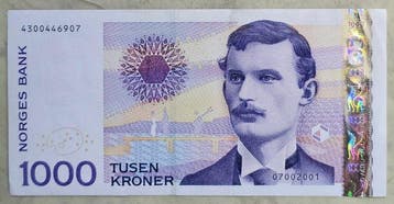 Noorwegen. - 1000 Kroner - 2001 - Pick 52a (Zonder, Postzegels en Munten, Bankbiljetten | Europa | Niet-Eurobiljetten