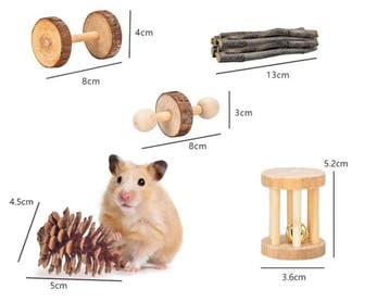 Houten Knaagdier Speelgoedset Kauw en Speel Set Dieren, Verzenden, Nieuw