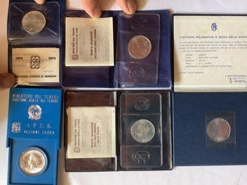 Italië. 500 Lire 1955/1985, 5 x Coins (Zonder minimumprijs)