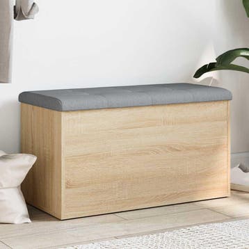 vidaXL Opbergbank Sonoma eiken 82x42x45 cm bewerkt hout, Huis en Inrichting, Verzenden, Nieuw