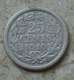 Nederland. Wilhelmina. 25 Cents 1910 (Zonder minimumprijs)