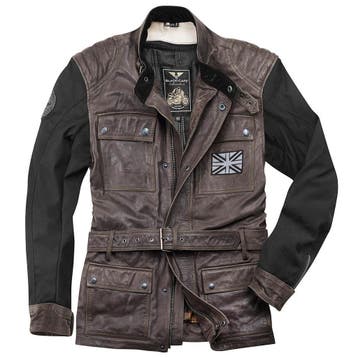 Black-Cafe London Retro Zwart Bruin Leren Motorjas, Nieuw met kaartje, Jas | leer, Black-Cafe London, Heren