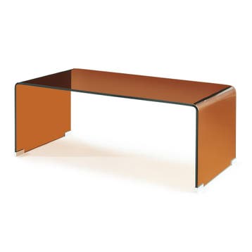 Salontafel Väsas gehard glas 90x90x35 cm bruin [en.casa], Verzenden, Nieuw