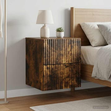 vidaXL Wandbeugel Bedkast 2 st Gerookt eiken 33 x 34,5 x 40, Minder dan 45 cm, Verzenden, Nieuw, Minder dan 55 cm
