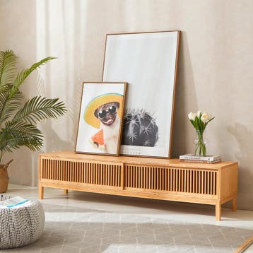 [en.casa] TV-meubel Videbæk bamboe 160x40x38 cm, Verzenden, Nieuw