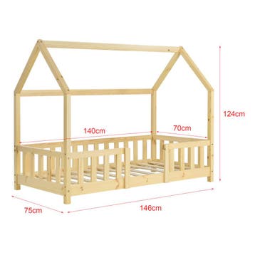 Kinderbed Sisimiut met uitvalbeveiliging en matras 70x140 ho, Verzenden, Nieuw