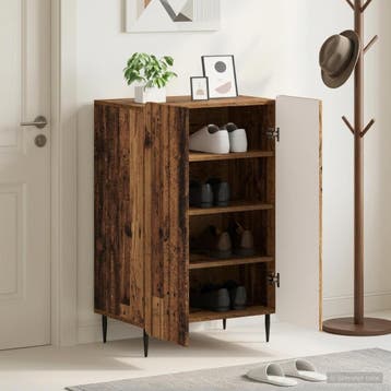 vidaXL Schoenenkast ZWOLLE 59,5 x 39,5 x 91,5 cm Bewerkt, Huis en Inrichting, Verzenden, Nieuw
