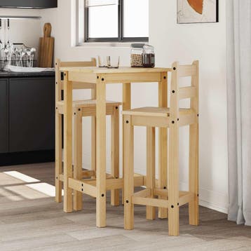 vidaXL 3-delige Barset massief grenenhout, Verzenden, Nieuw